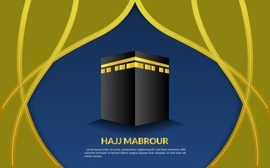 Hajj mabrour background greeting muslim element arabian month islamic mecca religius mosque banner design eid adha
