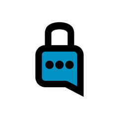 Vector Logo Design Combination Padlock And Chat