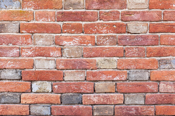 Obraz premium block background. old brick wall of red bricks.