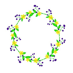 flowers in a circle. vector illustration