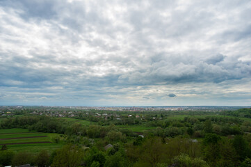 Fototapeta na wymiar Dark clouds over the city of Ivano-Frankivsk