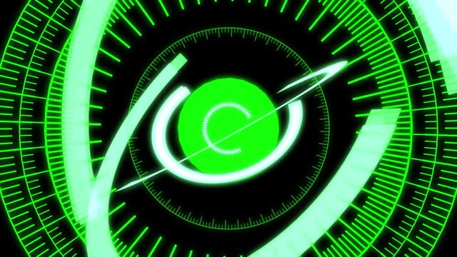 3D Arc Sphere Audio Reactive Equalizer Bold Green VJ Loop Animation