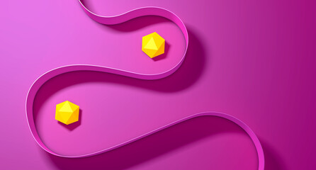 Opposite different geometric shapes representing separation - 3d illustration