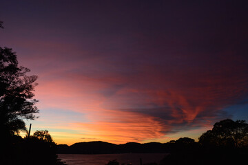 sunset on the lake