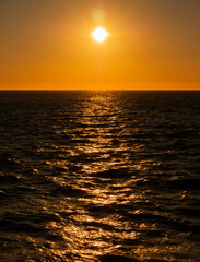 Orange sunset over Indian Ocean