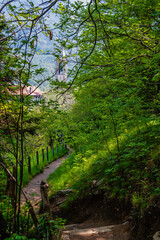 Obraz premium Lake Como in the north of Italy, Province of Lecco., Castello di Vezio in Perledo village 