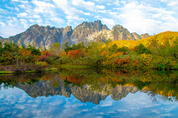 紅葉で色づく仙人池