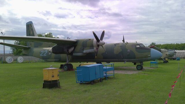 Old propeller plane Soviet aviation AN-26
