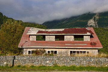 The aftermath of the powerful landslide that destroyed Santa Lucia village along the Carretera Austral, Patagonia, C