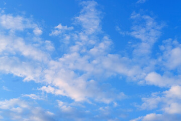 Obraz premium beautiful summer landscape, blue sky with clouds, concept of transcendence, infinity, height, the kingdom of God, banner