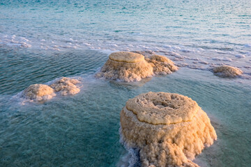 Salt crystals on the Dead Sea