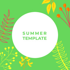 Colourful minimal floral universal artistic templates. Good for greeting cards, invitations, flyers and other graphic design.