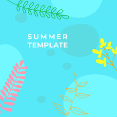 Colourful minimal floral universal artistic templates. Good for greeting cards, invitations, flyers and other graphic design.