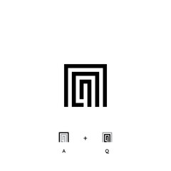 AQ logo design, A and Q logo design, Simple and clean logo design template