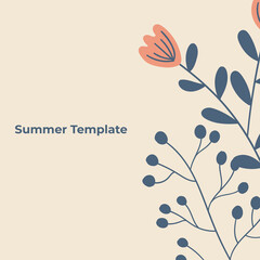 Abstract floral leaves summer creative universal artistic templates. Good for poster, card, invitation, flyer, cover, banner, placard, brochure and other graphic design