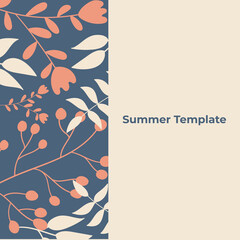 Abstract floral leaves summer creative universal artistic templates. Good for poster, card, invitation, flyer, cover, banner, placard, brochure and other graphic design