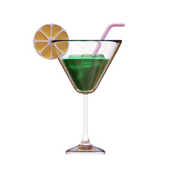 Summer Drink 3D Rendering Illustration