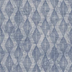 Wallpaper murals 3D Seamless french blue geometric farmhouse linen background. Provence gray rustic romantic woven pattern texture. Shabby chic style tonal cottage shape textile print. 