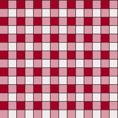 Red gingham seamless pattern. Picnic fabric background. Red and white check - plaid, tablecloth texture. Vector illustration