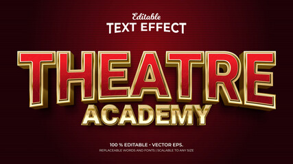 Fototapeta na wymiar Theatre Academy 3d Style Editable Text Effects Templates