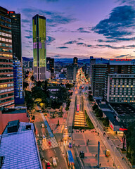 Urban landscape of the city of Bogota (Colombia) located in South America