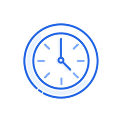 simple clock outline icon illustration