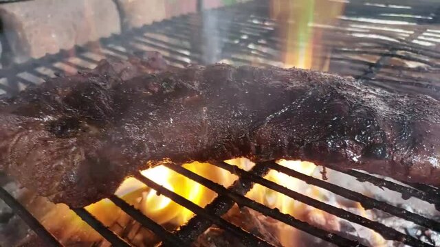 Top sirloin steak is the best grilled on fire