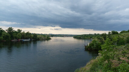 clouds over the Dnieper river