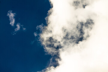 Blue sky with white clouds. Background with place for text.