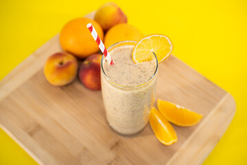 Orange and Peach Smoothie Milkshake