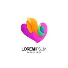 people and pet logo design concept