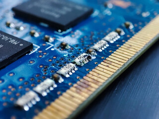 corroded electronic component on a RAM module