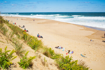 Cape cod beach day dunes to surf. 