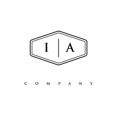 initial IA logo design vector
