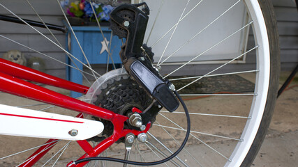 Obraz premium close up of bicycle wheel