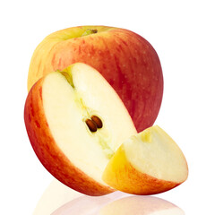 Set of Different Red Apples Isolated on white Background.