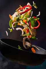 Foto op Canvas vegetables sautéed in the wok © patoouupato