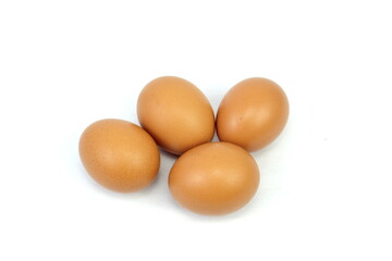 Chicken eggs isolated white background