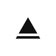 Simple Triangle with Minus Pathfinder. Black Triangle Icon for UI/UX elements, web page, web element, UI/UX component, and other.