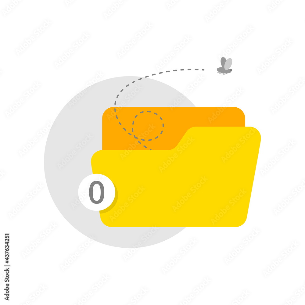 Poster no file or data found in the folder concept illustration flat design vector eps10. simple, modern gr