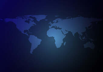 Fototapeta na wymiar World map background. Global trend vector illustration. Blue theme concept