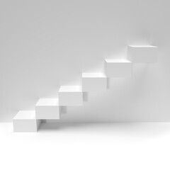 Fototapeta premium An abstract 3d rendering of a white staircase.
