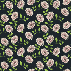 seamless vector flower design pattern on background 