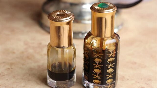 Small bottle of agarwood perfume with no brand