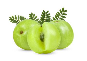 Indian gooseberries on white