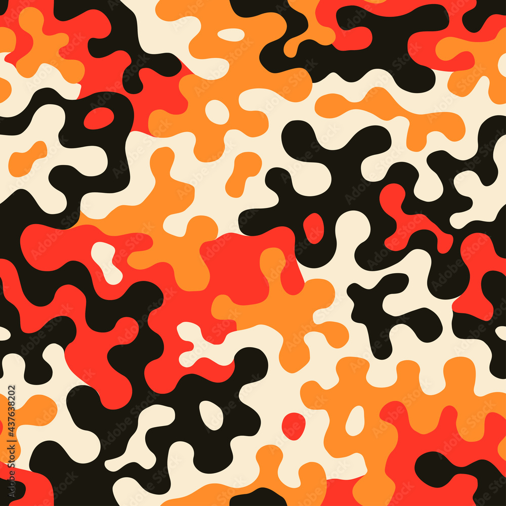 Canvas Prints fashionable camo, seamless colorful pattern for your design. bright orange coloring camouflage, mode