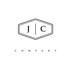 initial JC logo design vector