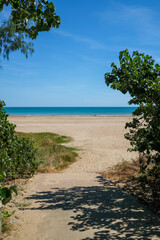 Fototapeta na wymiar Path to the beach at Casuarina Beach in Darwin, Northern Territory, Australia