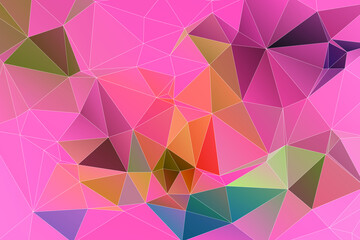 Colorful abstract geometric background with triangular low poly geometric background consisting of triangles of different sizes and colors