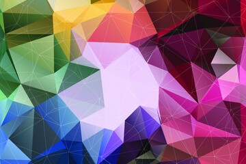 Colorful abstract geometric background with triangular low poly geometric background consisting of triangles of different sizes and colors